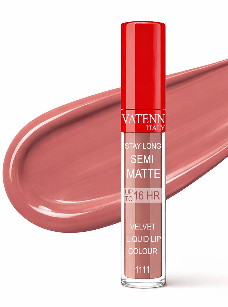 فاتن إيطاليا Stay Long Semi Matte Velvet Liquid lip color 1111 - Image 1
